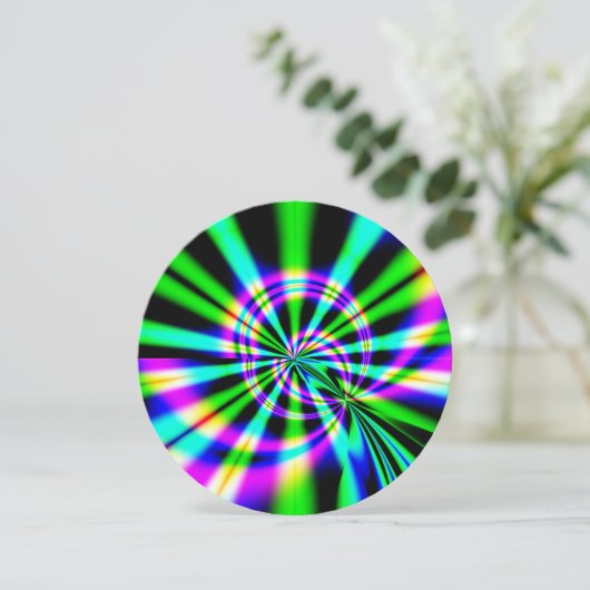 Ferris Wheel Fractal Art Verjaardag Kaart (Staand voorkant)