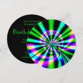 Ferris Wheel Fractal Art Verjaardag Kaart (Voorkant / Achterkant)