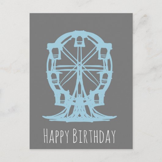 Ferris Wheel Hand Drawn Birthday Briefkaart (Voorkant)