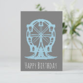 Ferris Wheel Hand Drawn Birthday Kaart (Staand voorkant)