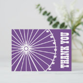 Ferris Wheel Hartelijk dank (Donker Paars / Wit) Bedankkaart (Staand voorkant)
