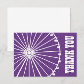 Ferris Wheel Hartelijk dank (Donker Paars / Wit) Bedankkaart (Voorkant / Achterkant)