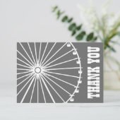 Ferris Wheel Hartelijk dank (Donkergrijs / Wit) Bedankkaart (Staand voorkant)