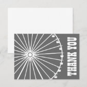 Ferris Wheel Hartelijk dank (Donkergrijs / Wit) Bedankkaart (Voorkant / Achterkant)