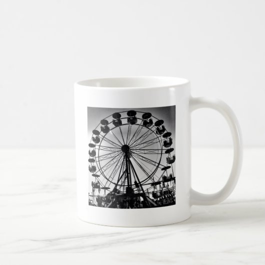 Ferris Wheel in Black en White Photo Gifts Koffiemok (Rechts)
