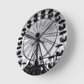 Ferris Wheel in Black en White Photo Gifts Ronde Klok (Hoek)