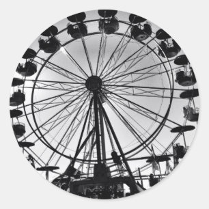 Ferris Wheel in Black en White Photo Gifts Ronde Sticker