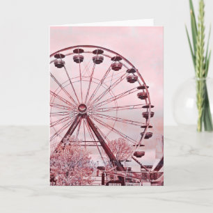 Ferris Wheel in Roze Groet Birthday Card Bedankkaart