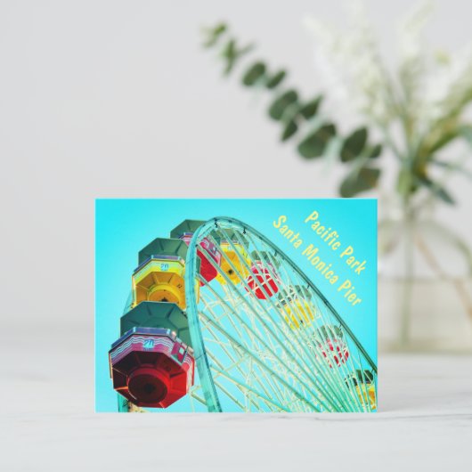 Ferris Wheel in Santa Monica Pier, Californië Briefkaart (Staand voorkant)