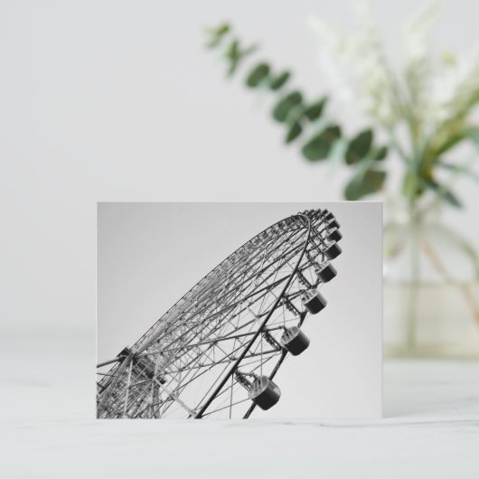 Ferris Wheel in zwart en wit Briefkaart (Staand voorkant)