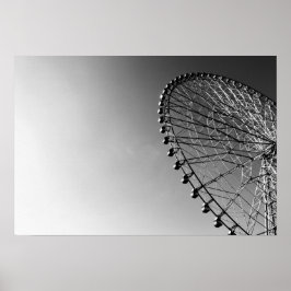 Ferris Wheel in zwart en wit Poster