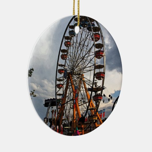 Ferris Wheel kerstversiering Keramisch Ornament (Rechts)