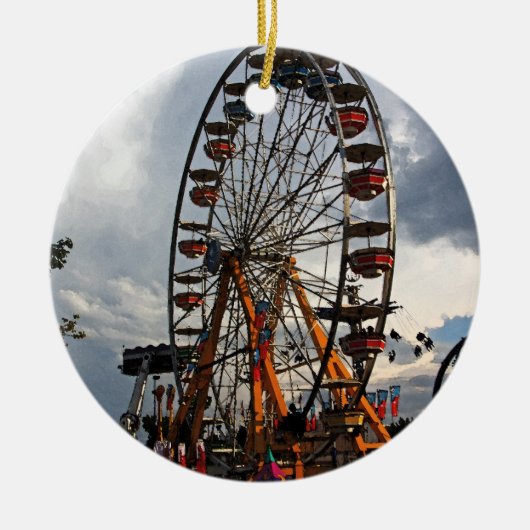 Ferris Wheel kerstversiering Keramisch Ornament (Voorkant)