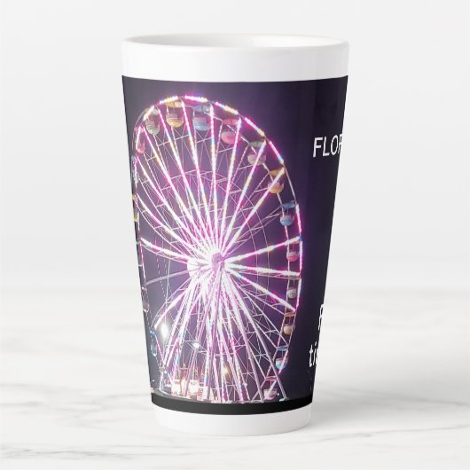 Ferris Wheel Lights Florida Fun Times Latte Mok (Voorkant)