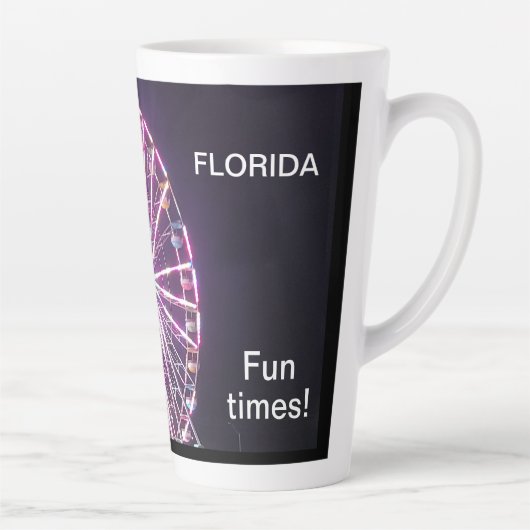 Ferris Wheel Lights Florida Fun Times Latte Mok (Rechts)