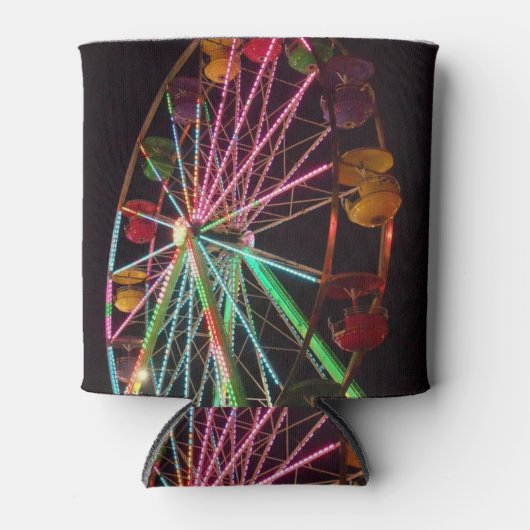 Ferris Wheel Neon Licht bij nacht Koelbox Blikjeskoeler (Voorkant)