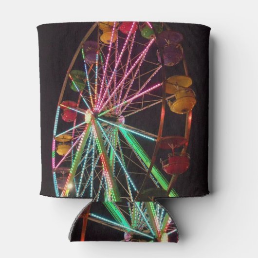 Ferris Wheel Neon Licht bij nacht Koelbox Blikjeskoeler (Achterkant)