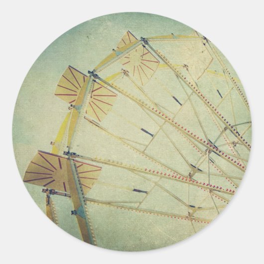 Ferris Wheel  Print Ronde Sticker (Voorkant)