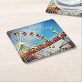 Ferris Wheel Roller Onderzetter Happy Birthday Scr (Schuin)