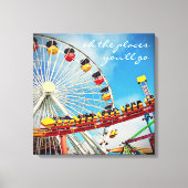 Ferris Wheel Roller Onderzetter Plaatsen Go Quote Canvas Afdruk (Voorkant)