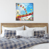 Ferris Wheel Roller Onderzetter Plaatsen Go Quote Canvas Afdruk (Insitu (Slaapkamer))