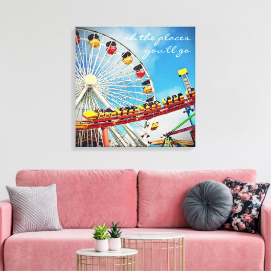 Ferris Wheel Roller Onderzetter Plaatsen Go Quote Canvas Afdruk (Insitu (Woonkamer))
