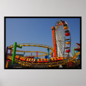 Ferris Wheel & Rollerachtbaan Poster (Voorkant)