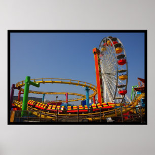 Ferris Wheel & Rollerachtbaan Poster