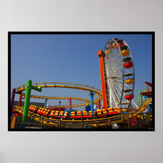 Ferris Wheel & Rollerachtbaan Poster