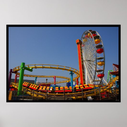 Ferris Wheel & Rollerachtbaan Poster (Voorkant)