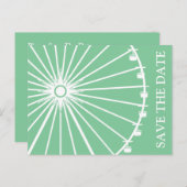 Ferris Wheel Sla de datum Briefkaarten (Mint Green (Voorkant / Achterkant)