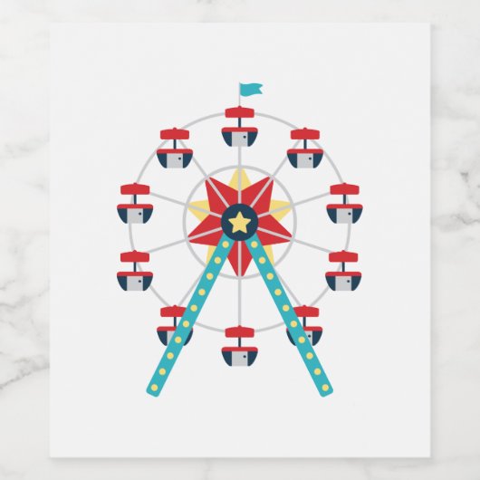 Ferris Wheel Wijn Etiket (Enkel label)