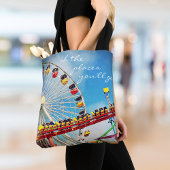 Ferris wiel roller onderzetter plaatst script quot tote bag