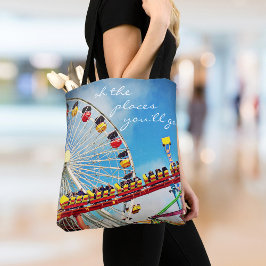 Ferris wiel roller onderzetter plaatst script quot tote bag