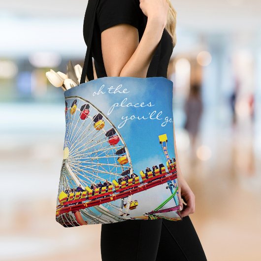 Ferris wiel roller onderzetter plaatst script quot tote bag