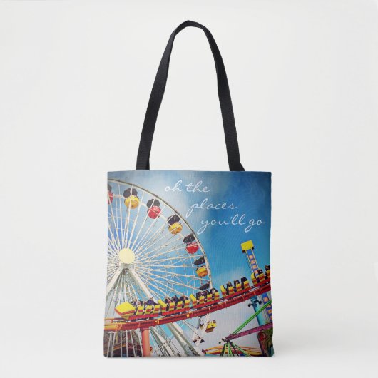 Ferris wiel roller onderzetter plaatst script quot tote bag (Voorkant)