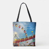 Ferris wiel roller onderzetter plaatst script quot tote bag (Achterkant)
