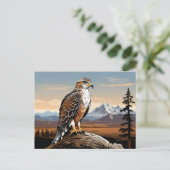 Ferruginous Hawk op rots Briefkaart (Staand voorkant)