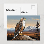 Ferruginous Hawk op rots Briefkaart (Voorkant / Achterkant)