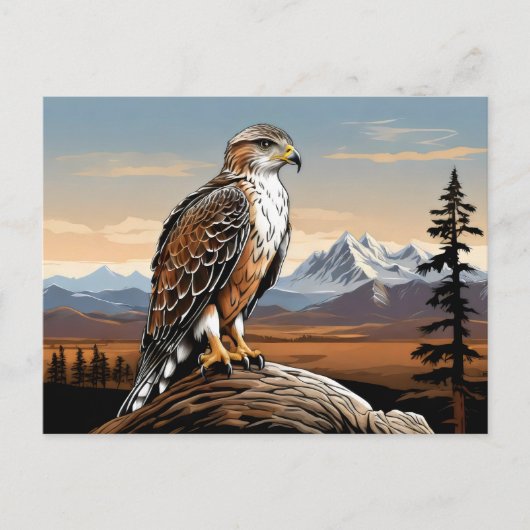 Ferruginous Hawk op rots Briefkaart (Voorkant)
