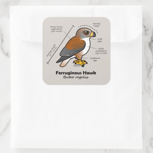 Ferruginous Hawk Statistics Vierkante Sticker (Tas)
