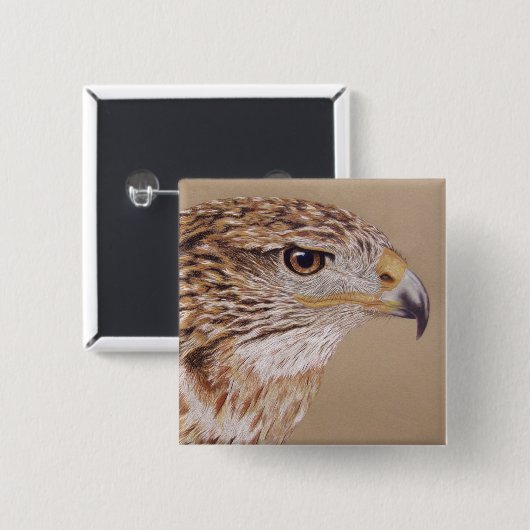 Ferruginous Hawk Vierkante Button 5,1 Cm (Voorkant /achterkant)