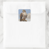 Ferruginous Hawk zittend op power pole Vierkante Sticker (Tas)