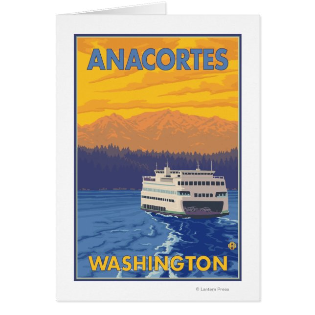 Ferry and Mountains - Anacortes, Washington (Voorkant)