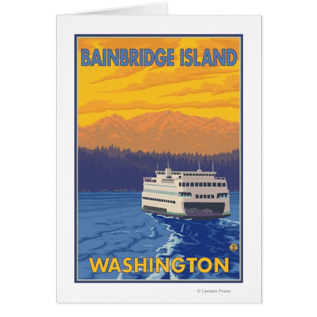 Ferry and Mountains - Bainbridge Island, WA (Voorkant)