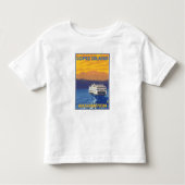 Ferry and Mountains - Lopez Island, Washington Kinder Shirts (Voorkant)
