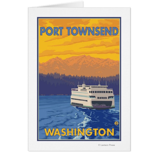 Ferry and Mountains - Port Townsend, Washington (Voorkant)
