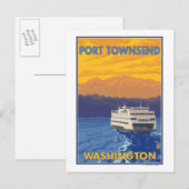 Ferry and Mountains - Port Townsend, Washington Briefkaart (Voorkant / Achterkant)