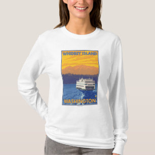 Ferry and Mountains - Whidbey Island, Washington T-shirt