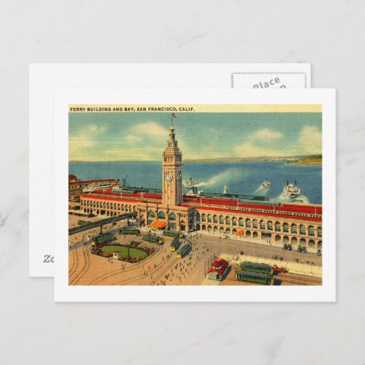Ferry Building & Bay, San Francisco  Briefkaart (Voorkant / Achterkant)